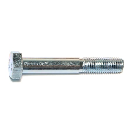 Class 8.8, M12-1.75 Hex Head Cap Screw, Zinc Plated Steel, 80 Mm L, 10 PK